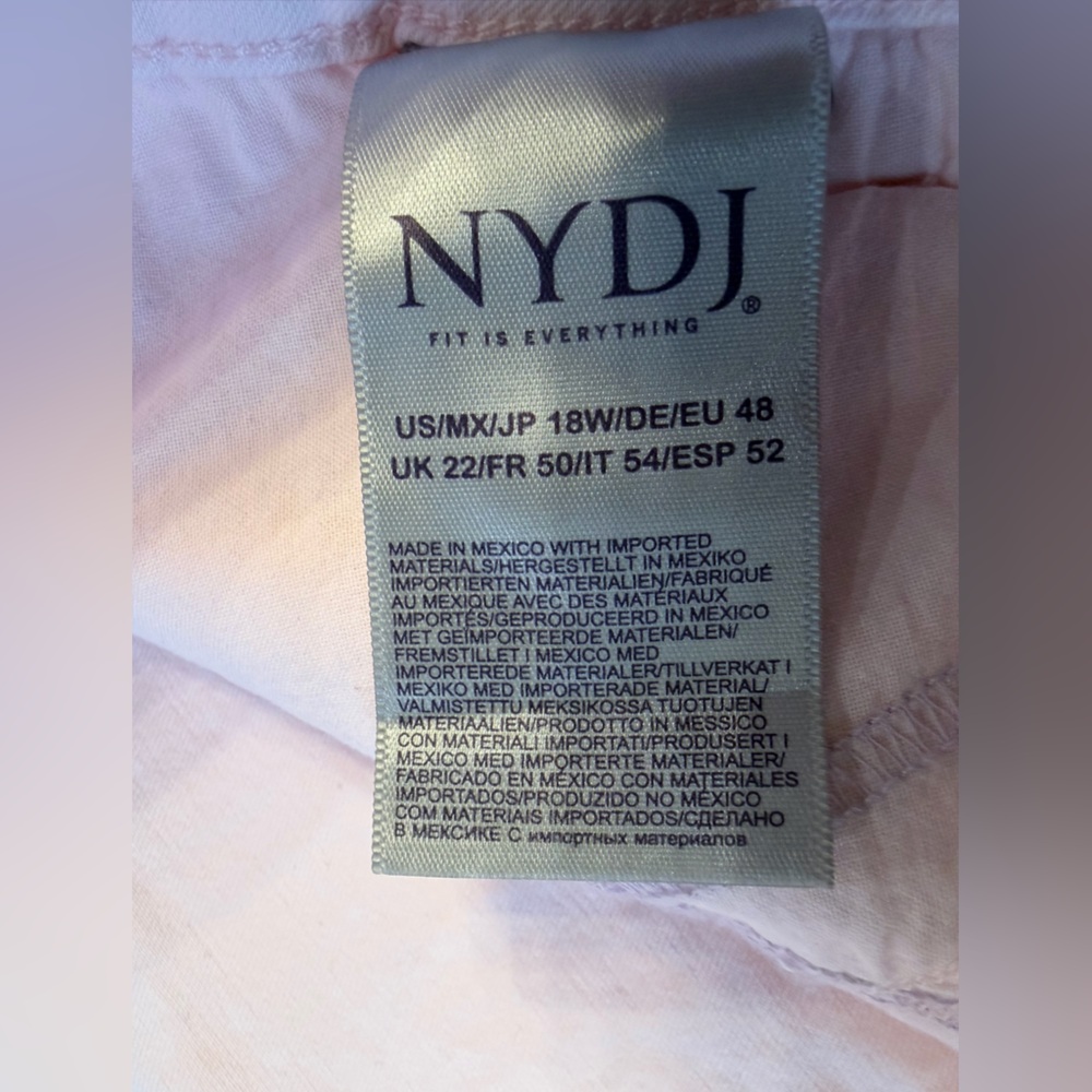 Pale Pink NYDJ Alina Ankle Jeans 18W NWT - Picture 5 of 10